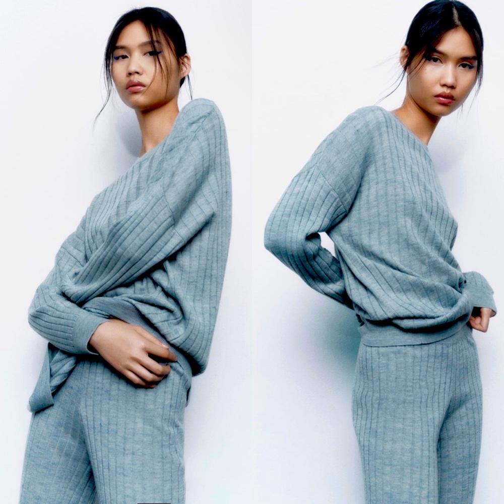 OVERSIZED RIB KNIT SWEATER